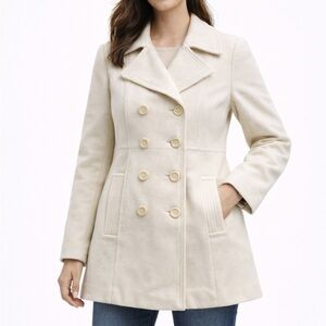 Kenneth Cole Reaction Women's Cream Pea Coat